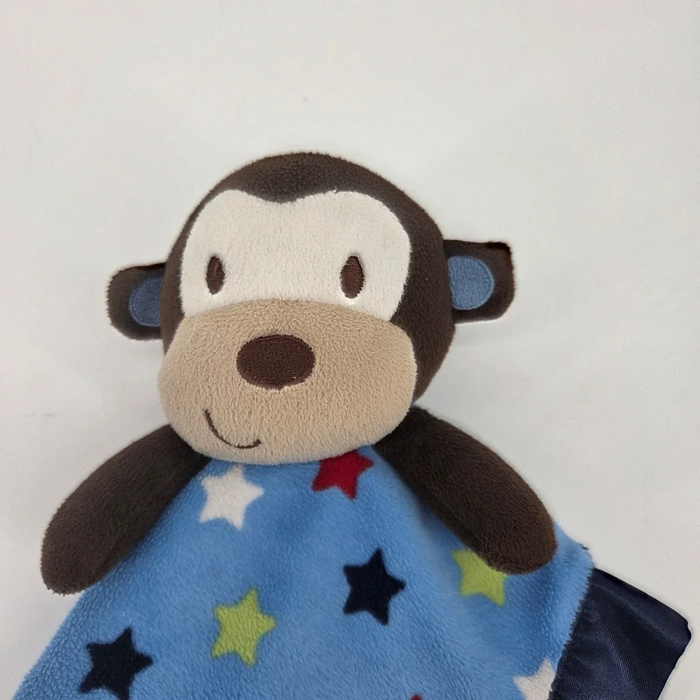 Garanimals Baby Security Blanket Monkey Blue Stars Plush Cuddle Buddy